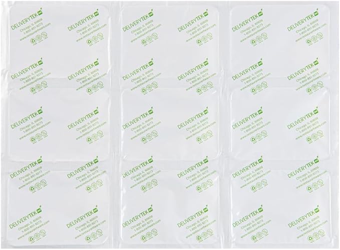 Restaurantware Delivery Tek 15.4 x 11.4 Inch Ice Sheets 10 Durable Cold Packs - Easy-To-Use Design Leakproof Plastic Shipping Ice Packs Reusable For Frozen Meat Vegetables or Beverages