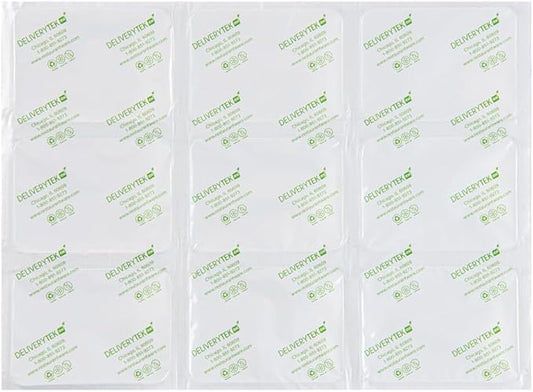 Restaurantware Delivery Tek 15.4 x 11.4 Inch Ice Sheets 10 Durable Cold Packs - Easy-To-Use Design Leakproof Plastic Shipping Ice Packs Reusable For Frozen Meat Vegetables or Beverages