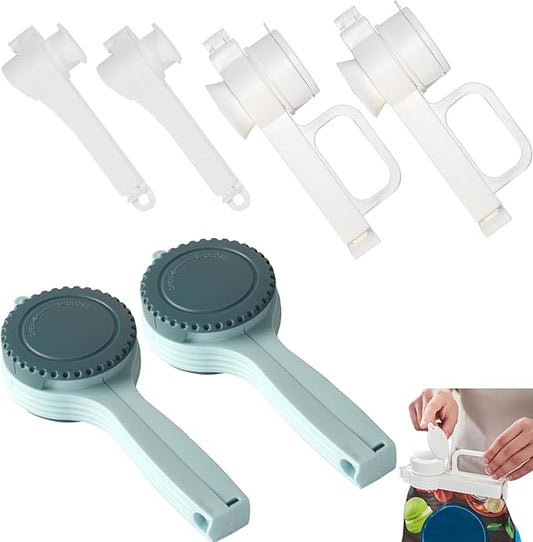 6 Pack Leakproof Food Bag Clips with Pour Spout | Dishwasher-Safe PP Sealing Clips for Snacks, Flour, Liquids & Pet Food | Airtight Kitchen Storage Clips (Small/Medium/Large)