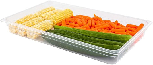 Restaurantware-2.5 Inch Deep Food Pans, 1 Full Size Commercial Food Storage Container - Freezable, Break-Resistant, Clear Plastic Cold Pans, Dishwashable, For Kitchens, Restaurants, Or Cafeterias