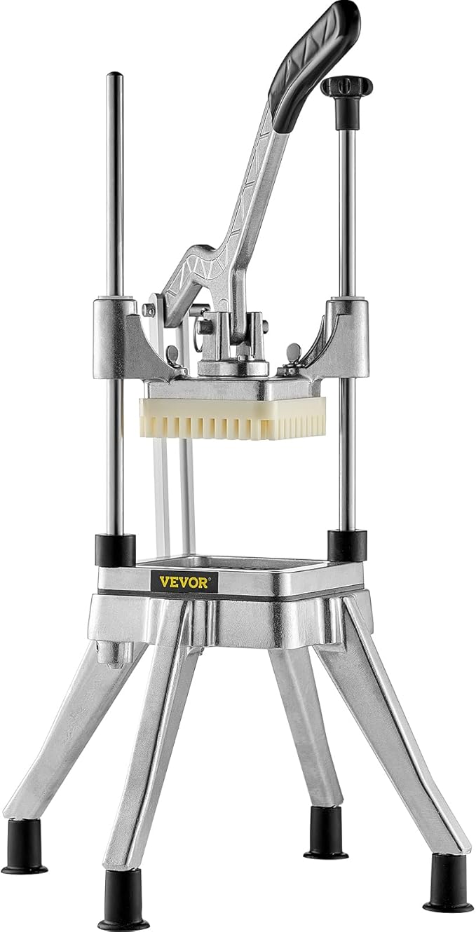 VEVOR Commercial Vegetable Fruit Chopper 3/8″ Blade Professional Food Dicer Kattex French Fry Cutter Onion Slicer Stainless Steel for Tomato Peppers Potato Mushroom Upgrade Style 3/8"