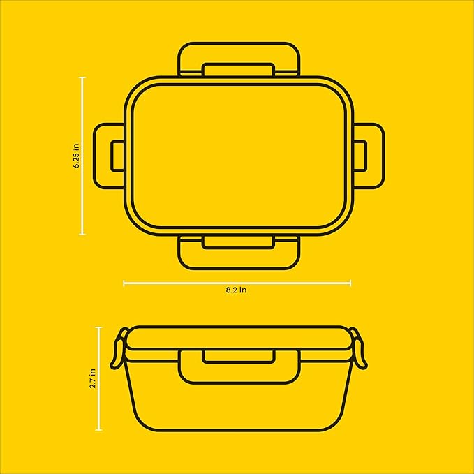 JoyJolt Divided 3 Compartment Glass Meal Prep Bento Box Set. 5 Pack Airtight Food Storage Containers with Lids for Portion Control and Weight Loss