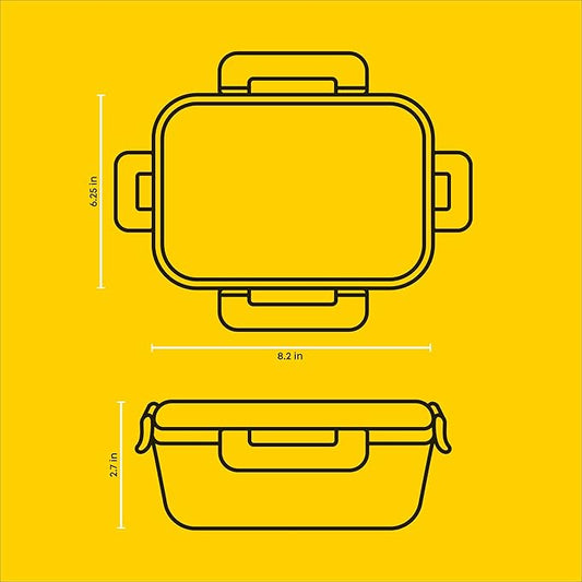 JoyJolt Divided 3 Compartment Glass Meal Prep Bento Box Set. 5 Pack Airtight Food Storage Containers with Lids for Portion Control and Weight Loss