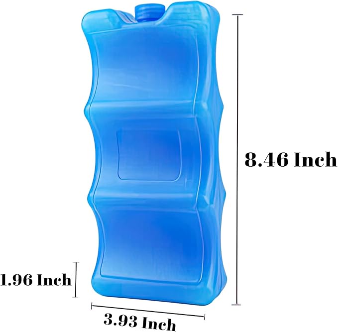 Large Ice Packs, Ice Box Cooler, Cool Coolers Compact Reusable Ice Pack Piece, Wavy Cooling Pad Perfect for Cola, Beer Cans to fit in Lunch Boxes, Coolers, and Beach Bags Blue
