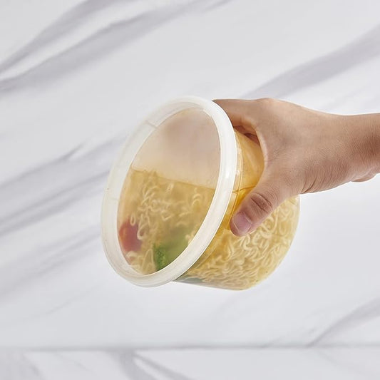 16 oz. Plastic Deli Containers With Lids, 48 Sets - Leakproof, Stackable, BPA Free, Microwavable, Freezer Safe (Formerly FULING)