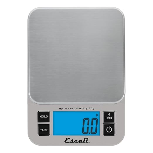 Escali Nutro Digital Food Scale, Multi-Functional Kitchen Appliance, Precise Weight Measuring and Portion Control, Baking and Cooking Made Simple, Stainless Steel Platform, Black, 1 Unit