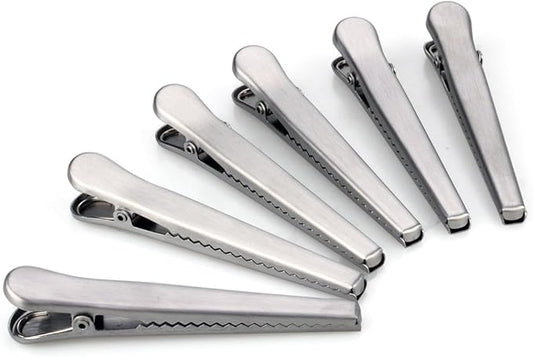 Flammi Set of 6/12 Bag Clips Stainless Steel Air Tight Sealing Clips (Set of 12)