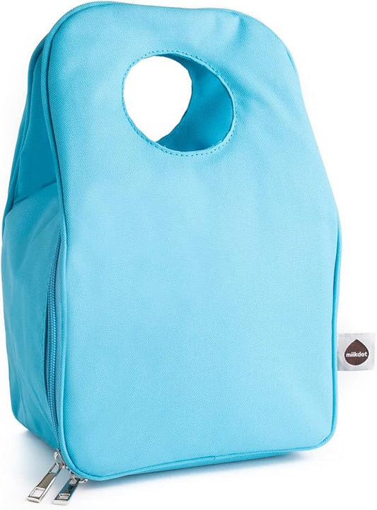 Designer Insulated Lunch Bag, Baby Blue Reusable Cooler Tote for Food & Drinks, Perfect for Women, Men and Kids, Stylish for boy and girls of all ages (Light Blue)