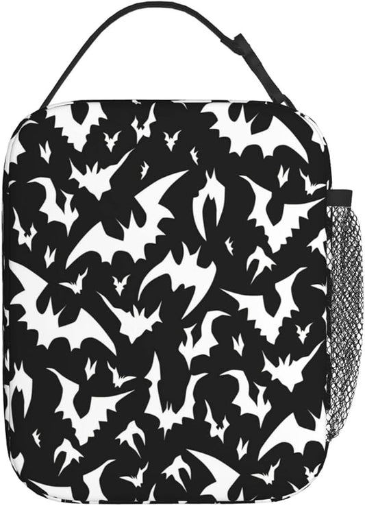 YETTA YANG Halloween Bat Cool Portable Lunch Bag Insulated Lunch Box Reusable Totes For Women Men Work Picnic Camping