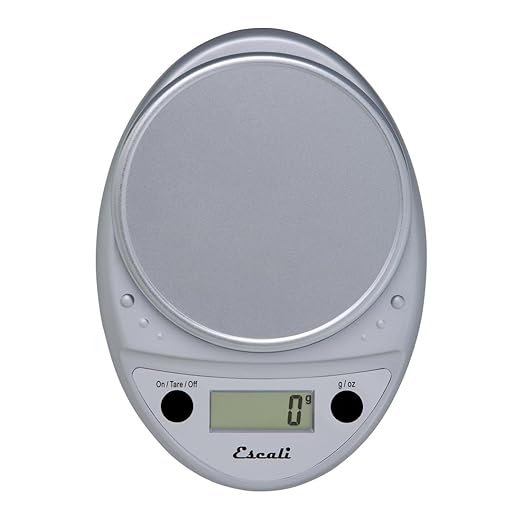 Escali Primo Digital Food Scale Multi-Functional Kitchen Scale and Baking Scale for Precise Weight Measuring and Portion Control, 8.5 x 6 x 1.5 inches, Chrome