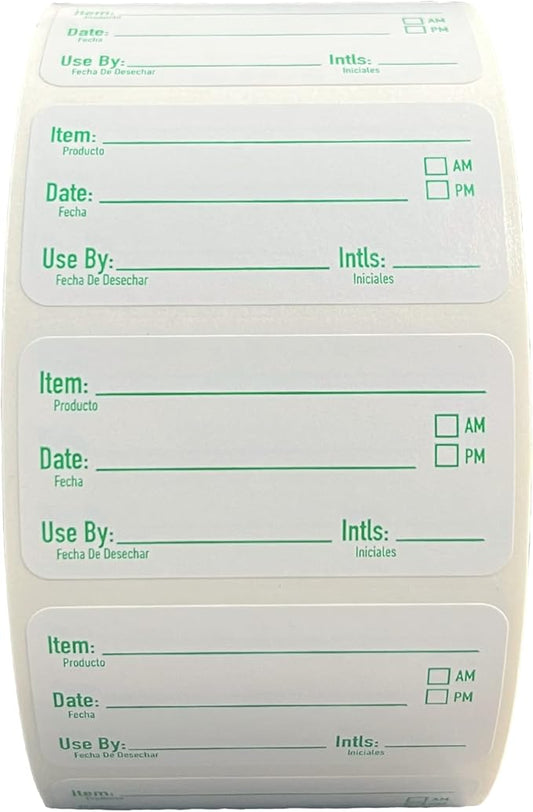 2x1 Food Labels - Kitchen & Freezer Stickers (500)