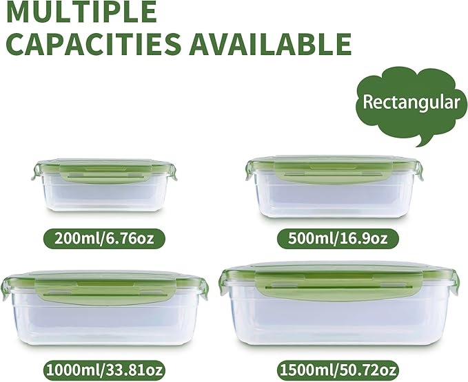 Today's Present Food Storage Container with Lids Set For 8, Plastic Mixing Bowls, Airtight Stackable Leakproof Reusable Storage Containers for Kitchen, BPA Free, Microwave, Freezer, Dishwasher Safe