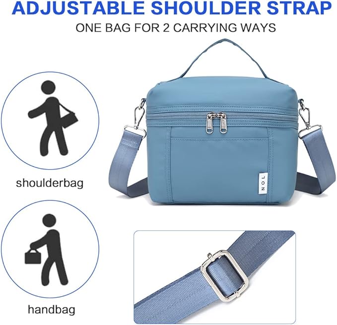 NOL Natural Organic Lifestyle Insulated Lunch Bags for Women Cooler Bag Lightweight Nylon Waterproof Lunch Box For Work