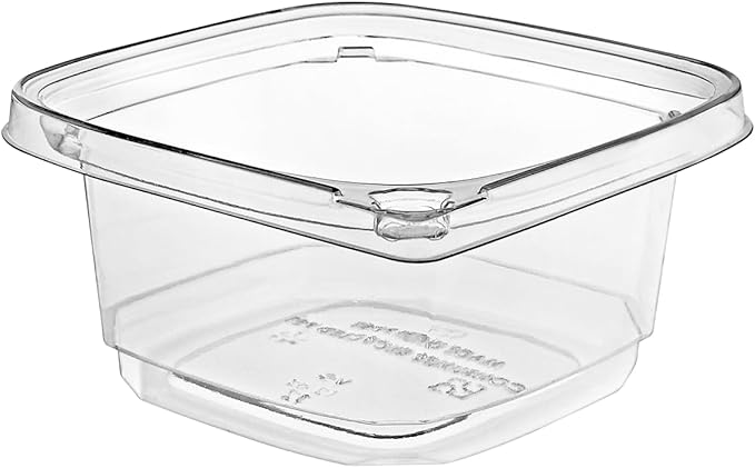12 oz Tamper Evident Square Deli Container - Lids Sold Separately - for Accessories, Lego, Crafts, Candy, Cookie, Dessert, Snack, Fruit (Case of 500)