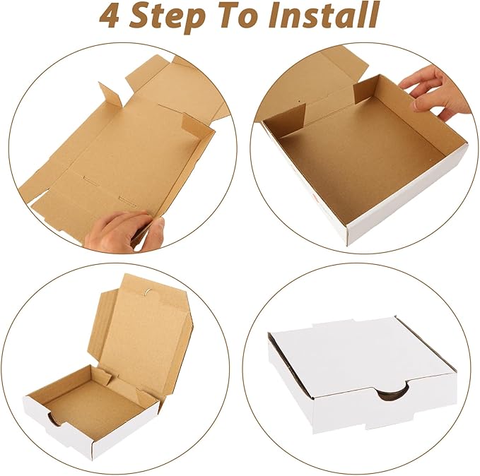 QTLCOHD 80 Pack Mini Pizza Boxes, 3.5 x 3.5 Inch Small White Cardboard Pizza Boxes for Personal Pizza, Cake, Cookies, Crafts