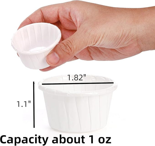 Dicunoy 800 PCS Paper Souffle Portion Cups, 1 oz Disposable Sample Cups for Tasting, Small Treated Ketchup for Medicine, Measuring, Dessert, Waterproof Coating