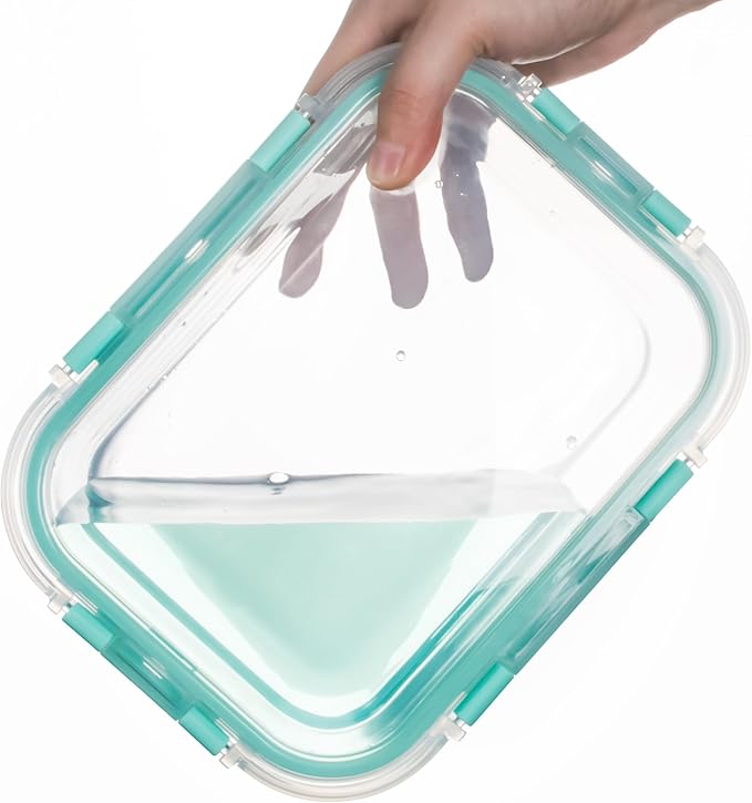 12 Pack Glass Storage Containers with Lids, Glass Meal Prep Containers Set, Airtight Food Storage Containers, Green