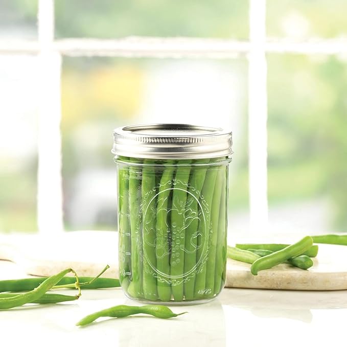 Wide Mouth Mason Jars 16 oz with Lids [6 Pack], Canning Jars with Metal Airtight Lids and Bands, 16 oz Glass Jars for Fermenting, Pickling, Freezing, Preserving, Meal Prep, Jar Décor