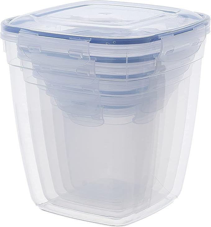Superio Plastic Food Storage Container Set, BPA Free, Sealed Containers with Airtight Lids for Pnatry, Cupboard, and Fridge- Microwave and Dishwasher Safe (10) (5-Pack)
