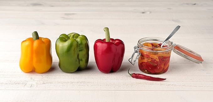 Le Parfait Super Terrine Jar | 7oz/Half Pint (Pack of 6) 200ml French Glass Jar, Airtight Rubber Seal & Glass Lid | Glass Jars for Kitchen Organization and Storage Containers for Essentials