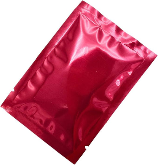 QQ Studio 100 PCS Metallic Mylar Foil Open Top Sealable Bags (9x13cm(3.5x5.1"), 100x Red)