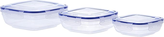 Superio Plastic Food Storage Container Set, BPA Free, Sealed Containers with Airtight Lids for Pnatry, Cupboard, and Fridge- Microwave and Dishwasher Safe (10) (6 Pack)