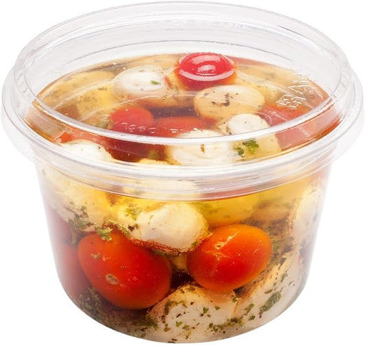 LIDS ONLY: Basic Nature To Go Container Lids, 50 Plastic Condiment Cup Lids - Pair With Deli Containers, Flat Lids, Clear PLA Plastic Portion Cup Lids, For Takeaway Orders - Restaurantware