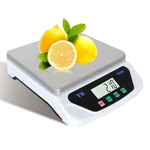 Large Digital Kitchen Scale,30KG/66lb Nutrition Calorie Scale,LCD Display 6 Units Stainless Steel Counting Scale for Cooking,Baking,Bread Meat with Adapter