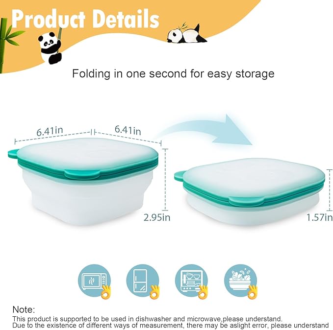 Magnetic Storage Box,Silicone Food Storage Container,Bread Box for Kitchen Countertop Collapsible Food Storage Containers,Food Storage Containers With Lids，Keeps Fruits and Fresh food Longer