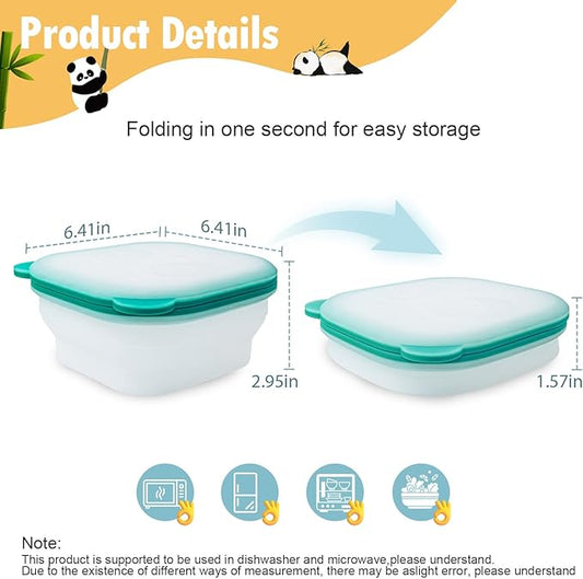 Magnetic Storage Box,Silicone Food Storage Container,Bread Box for Kitchen Countertop Collapsible Food Storage Containers,Food Storage Containers With Lids，Keeps Fruits and Fresh food Longer