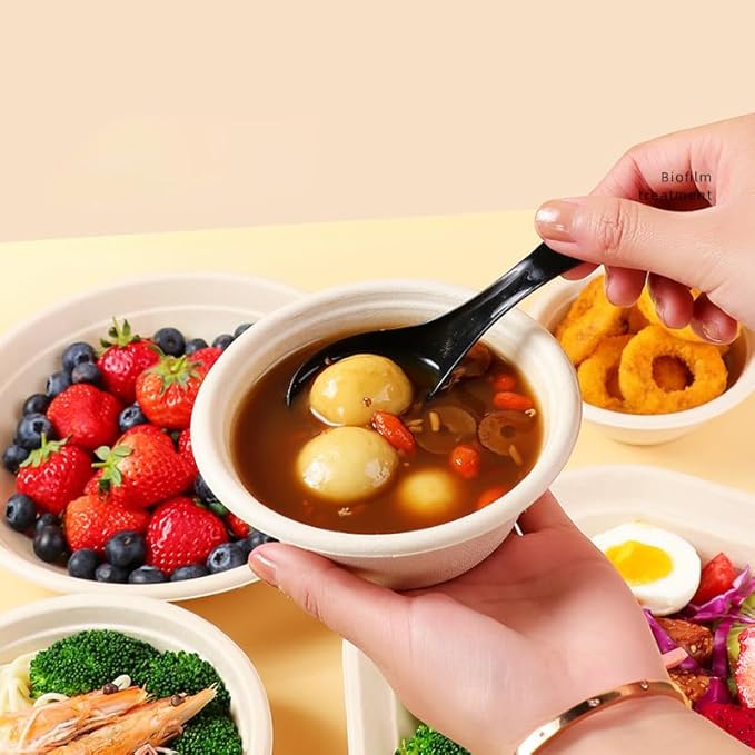 12 oz Disposable Paper Bowels, Paper Food Container, Compostable Tableware for Party, Picnic, Barbecue, Pack of 150