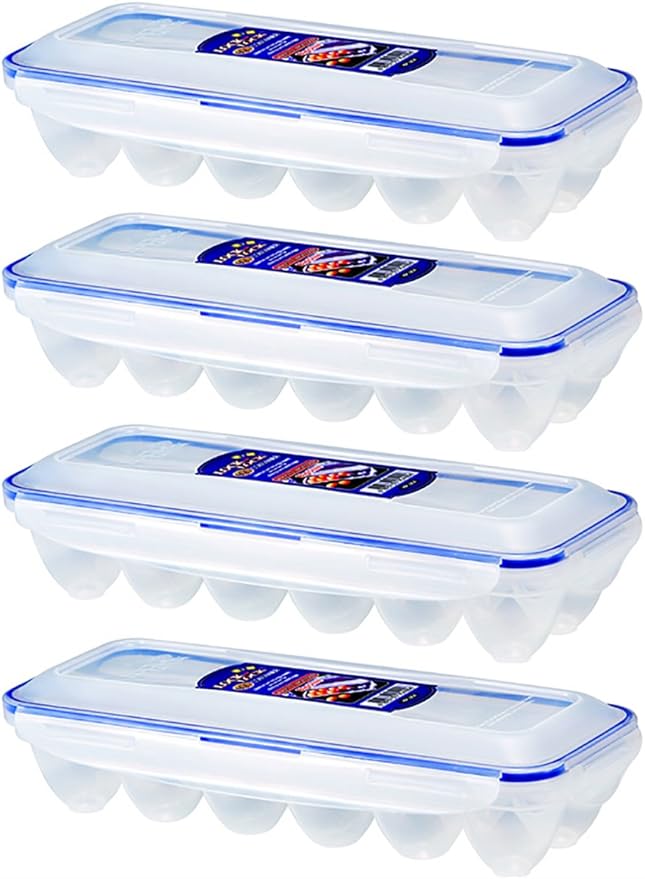 & Lock Eggs Dispenser, Holder for 12 Eggs, Set of 4