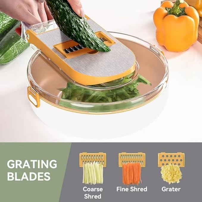 Mandoline Slicer for Kitchen, Food Chopper, Vegetable Slicer with Container