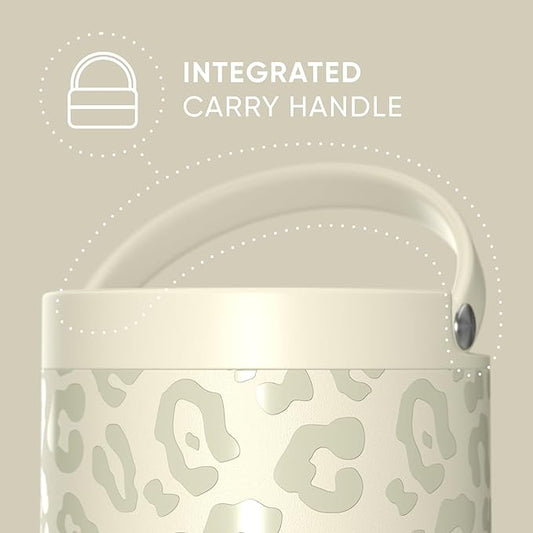 Hydrapeak 32oz Stainless Steel Vacuum Insulated Thermos Food Jar | Thermos for Hot Food and Cold Food, Wide Mouth Leak-Proof Soup Thermos for Adults, 10 Hours Hot and 16 Hours Cold(Cream Leopard)