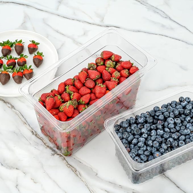Restaurantware-1/3 Size Food Storage Containers, 10 8 Inch Deep Proofing Boxes - Rectangle, Graduated Measurements, Clear Plastic Food Grade Storage Containers, Dishwashable, Lids Sold Separately