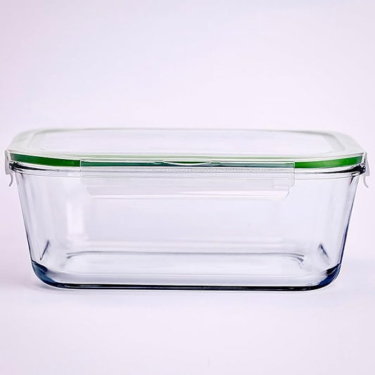 120 oz Large Glass Food Storage Containers with Airtight Lids 3.5 L Family Size Extra Large Bakeware Marinating Lock Baking Dish Container Glass Bowls Rectangle