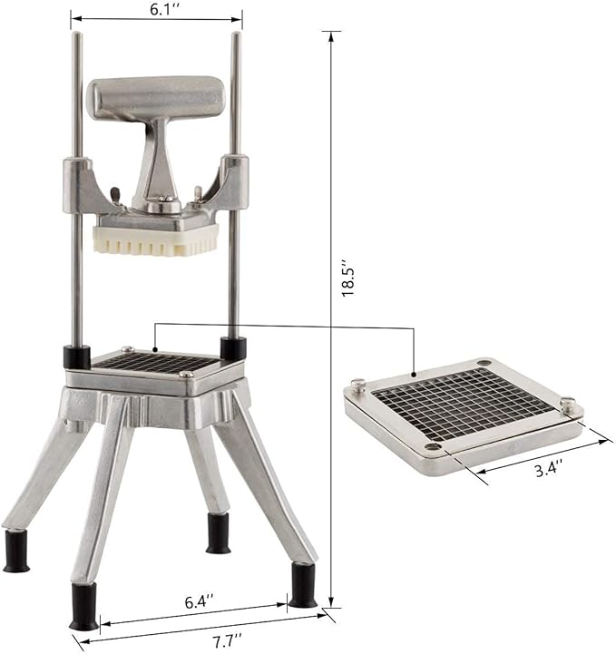 Commercial Vegetable Dicer, 1/2" +1/4" +3/8" Stainless Steel Blade, Quick Chopper Machine Easy for Onion Tomato Pepper Potato