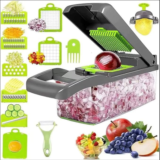Pro-Series 16-in-1 Vegetable Chopper with Container, Cheese Grater, Mandoline Slicer, Food Cutter Shredder