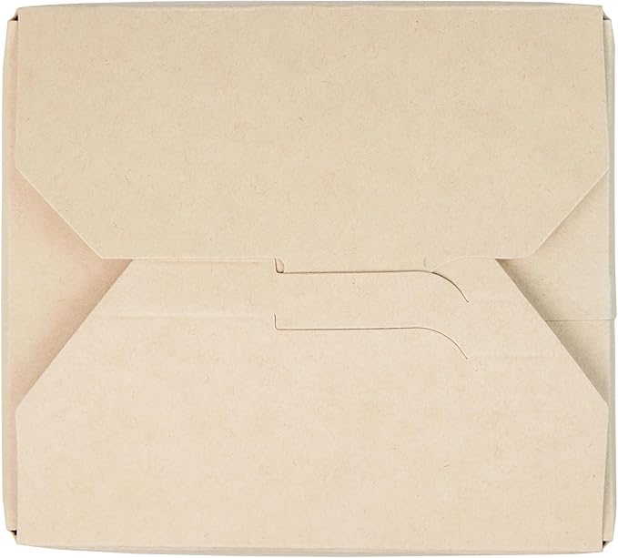 Restaurantware Sustain 26 Ounce Sturdy Paper Take Out Boxes, 200 Disposable Take Out Food Containers - With PLA lining, Compostable, Bamboo Paper Containers, Built-In Tab-Lock Cover, Greaseproof