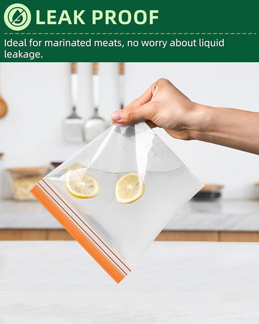 Lerine 18 Pack Reusable Freezer Bags Dishwasher Microwave Safe, Stand Up BPA Free Reusable Sandwich Bags, Silicone Free Leakproof Food Storage Bags for Meal Prep - 7Gallon 7Sandwich 4Snack