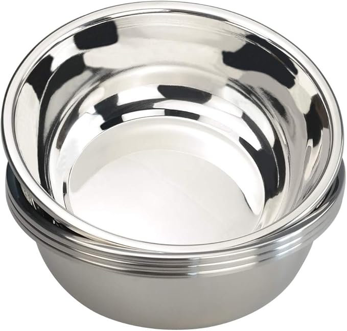 Anbers 18/10 Stainless Steel Mixing Bowl, 9.6 Inch Wide Metal Prep Bowls, 4 Packs