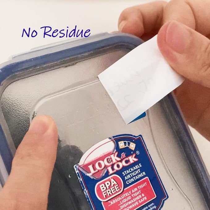 300 Removable Freezer Food Labels, 1 x 2 Inch, Waterproof, Oil Resistant Canning Jar Labels, Clean, No Residue