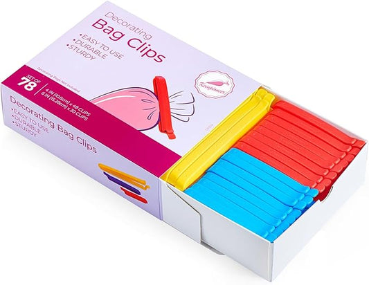 Keenpioneer Decorating/Icing Bag Sealing Clips, 78 Pack, Multipurpose for Food and Snack Storage, 4inch and 6inch Long