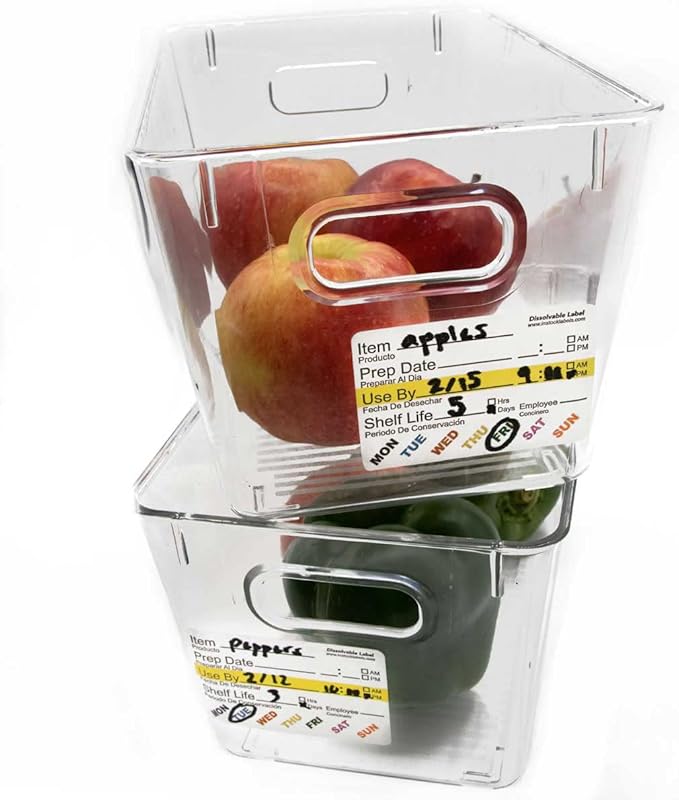 InStockLabels Dissolvable Food Labels - 2” x 3” (500 Labels) - Rotation Food Stickers for Kitchen & Restaurant Supplies - Ideal for Jar, Containers and Freezer Storage, Kitchen Stickers