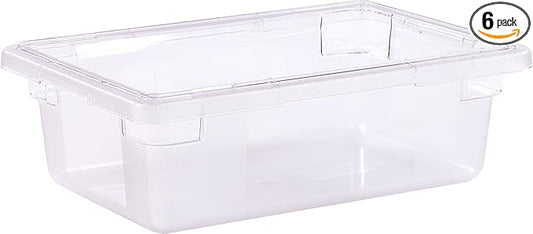 Carlisle FoodService Products Storplus Food Storage Container with Stackable Design for Catering, Buffets, Restaurants, Polycarbonate (Pc), 3.5 Gallons, Clear, (Pack of 6)