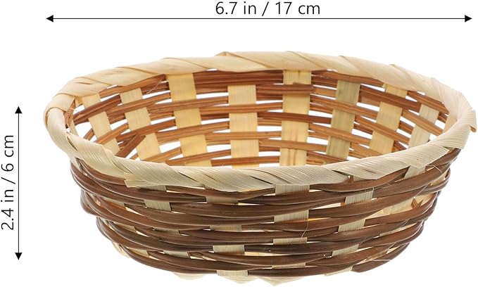 MAGICLULU 3pcs rattan serving dish tray Round Hand- Woven Fruit Basket Woven Fruit Storage Basket Natural Round Storage Basket for Home Kitchen Snack small wicker baskets Basket snack storage tray