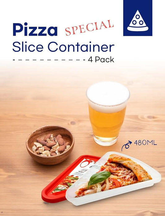 Pizza Slice Container, Tray and Saver, BPA Free 4 Pack No more soggy pizza! Keep it fresh and crispy with our airtight pizza storage container