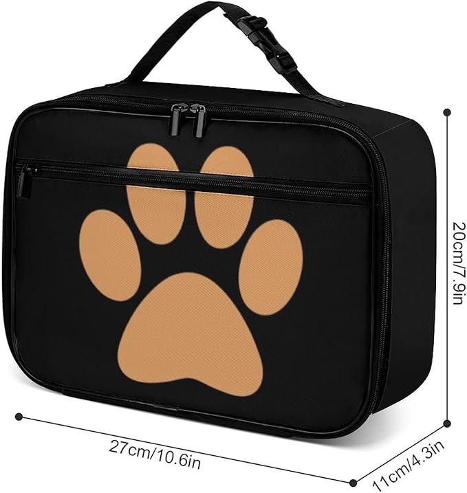 Paw Print Reusable Lunch Box Insulated Lunch Bag Cooler Bag Lunchbox Meal Food Container Tote Bag for Women Kids Girls Boy School Camping Hiking Picnic Beach Travel