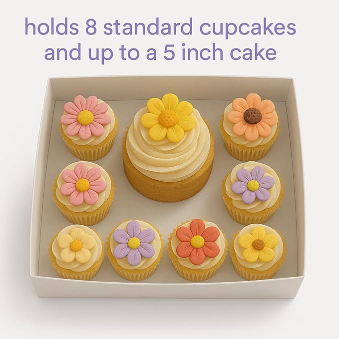 Sweet Degrees 10 Pack Cake And 8 Cupcakes Bento Box | Transparent And Clear Dessert Storage Container With Lid | Portable Box For Cakes & Cupcakes, Treats | Bpa-Free | Great For Birthdays & Parties