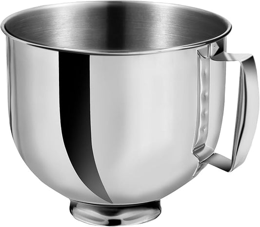 Stainless Steel Stand Mixer Bowl 5 QT For KitchenAid Artisian&Classic Stand Mixeres, Replacement Bowl For KitchenAid Mixers (5 QT)